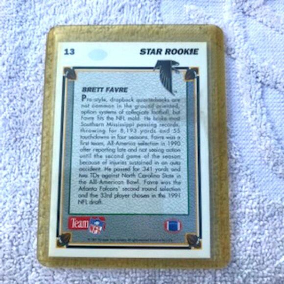 Green Bay Packers . Brett Favre . 1991 Atlanta Falcons . Upper Deck Rookie Card - Picture 2 of 3